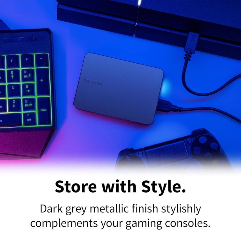 Внешний жесткий диск 2.5" USB 2.0TB Toshiba Canvio Gaming Dark Grey (HDTX220EK3AA)