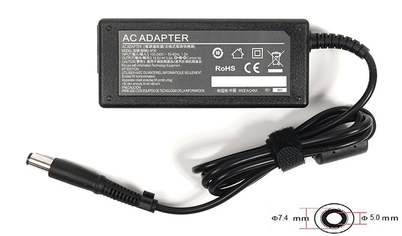 Блок питания для ноутбуков PowerPlant HP 220V, 18.5V 65W 3.5A (7.4*5.0)