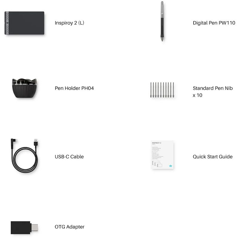 Графічний планшет Huion Inspiroy 2 L + рукавичка (H1061P)