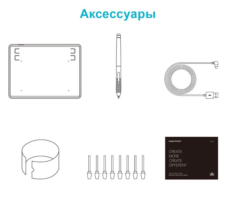 Графічний планшет Huion Inspiroy + рукавичка (H430P)