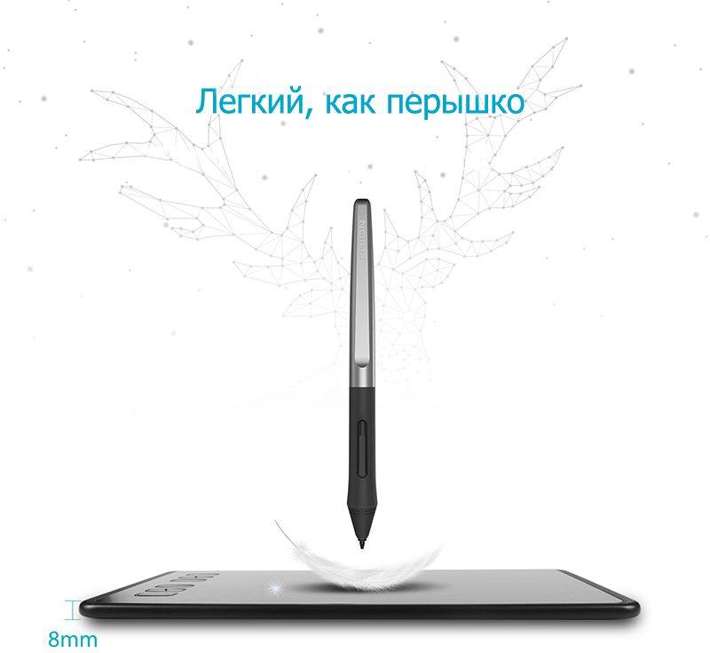 Графічний планшет Huion + рукавичка (H640P)