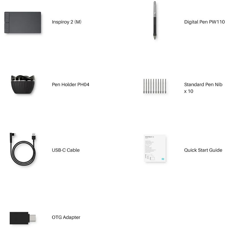 Графічний планшет Huion Inspiroy 2 M + рукавичка (H951P)