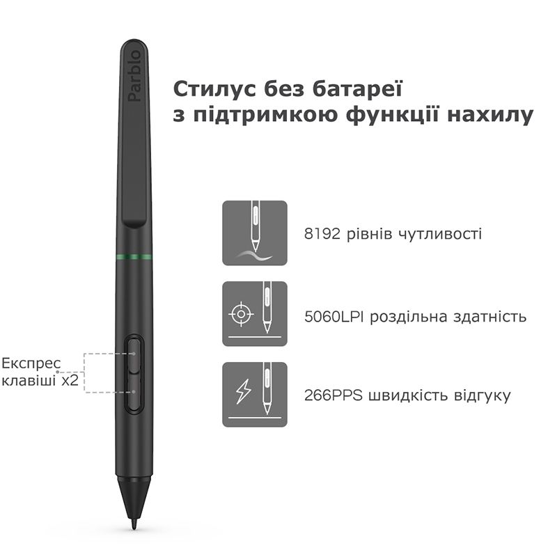 Графический планшет Parblo Ninos S, черный