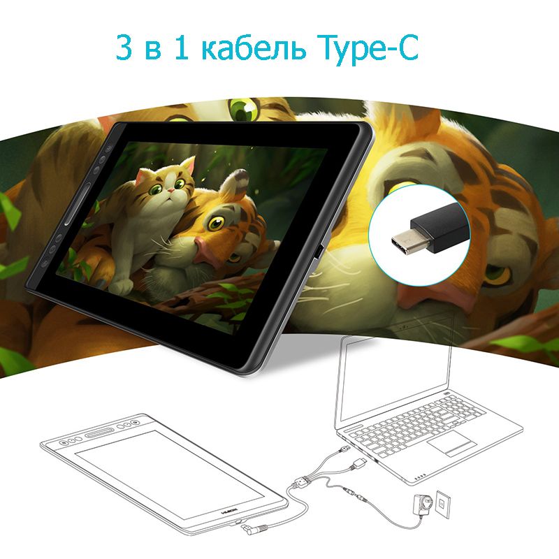 Графічний монітор Huion Kamvas Pro 13 + рукавичка (PRO13)