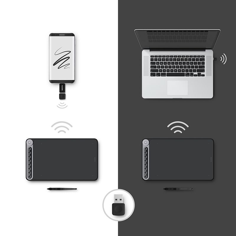 Графічний планшет Huion Inspiroy Dial + рукавичка (Q620M)