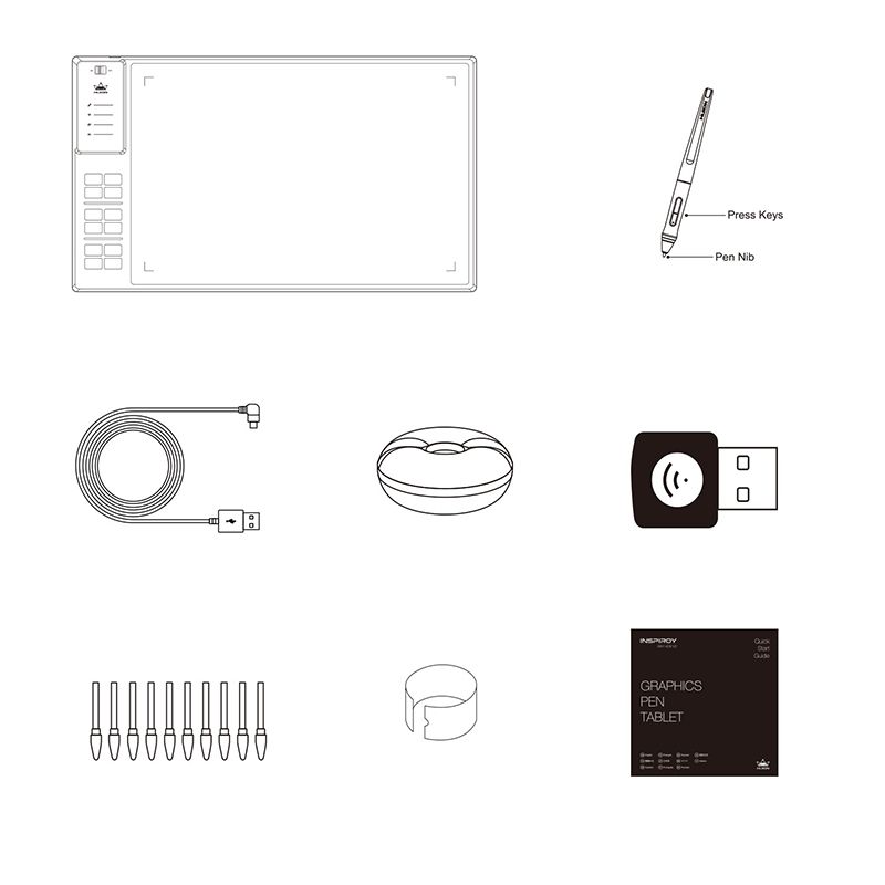 Графічний планшет Huion Inspiroy WH1409 V2 + рукавичка (WH1409V2)