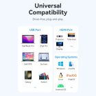 Док-станція USB3.1 Type-C --> HDMI 4K60Hz/USB 3.0x3/PD 100W 5-in-1 Vention (TQDHB)