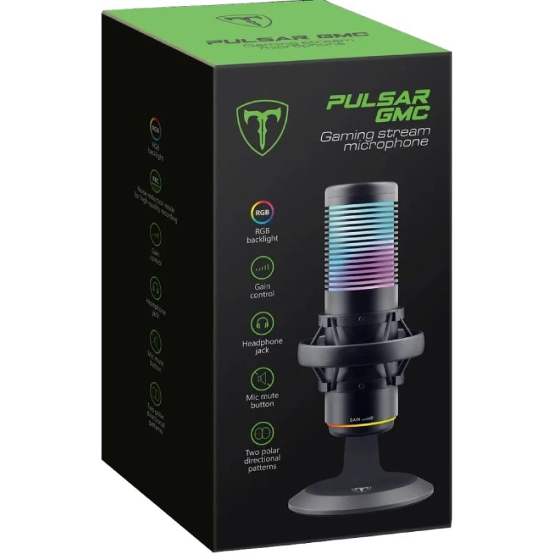 Ігровий стрім мікрофон Defender Pulsar GMC USB, RGB, 2.0 м (64730)