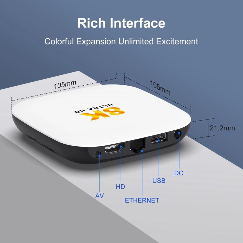 TV Медіаплеєр H96 MAX M2 plus 4/32Gb/ Rockchip RK3528/ Android 14/ WiFi 6/ BT 5.4/ LAN:100M/ IRпульт (M2PLUS_4GB/32GB)
