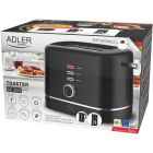 Тостер Adler AD 3224 black 850Вт/ 2 відділення/7 режимів підсмажування/розморожування/підігрів булок (AD3224B)