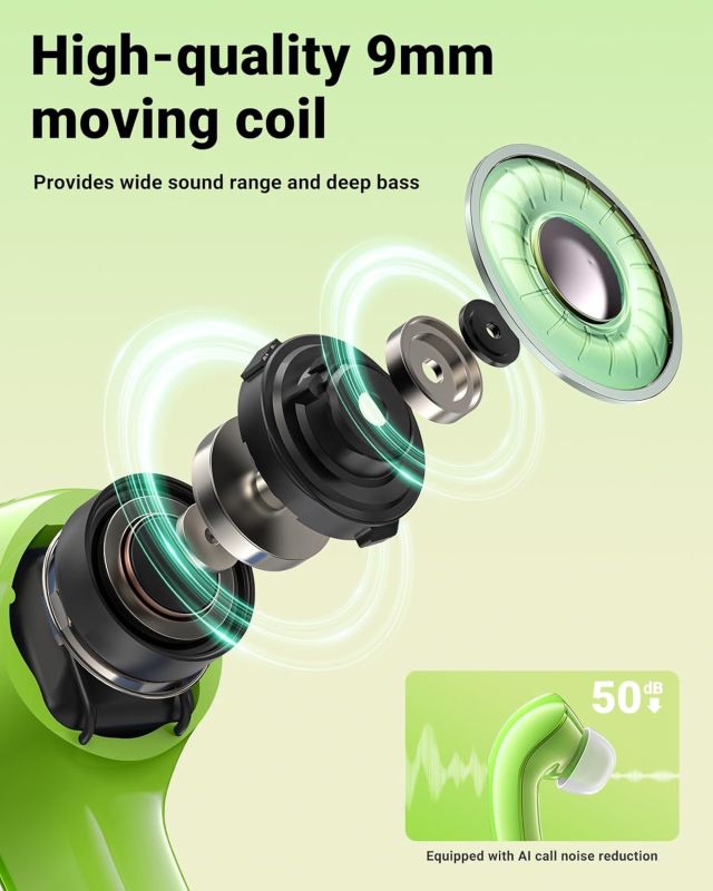 Навушники TWS Acefast T9 avocado green (6974316282556)