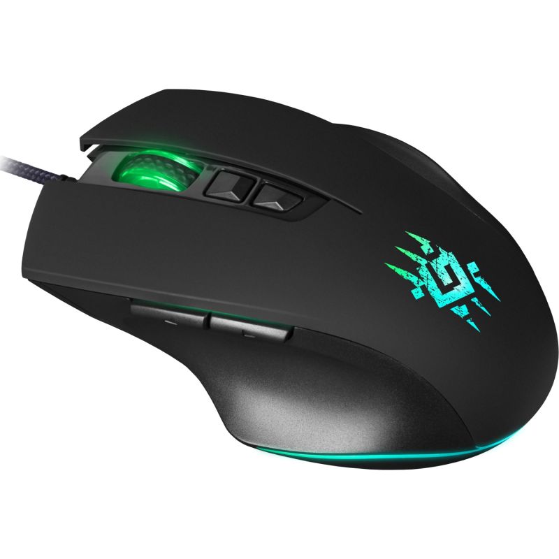 Мишка Defender Wolverine GM-700L ігрова RGB, 7 кн., 12800 dpi, чорна (52700)