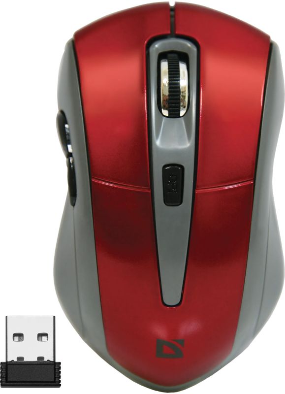Мишка Defender Accura MM-965, бездротова, 6 кн. до 1600 dpi, червона (52966)