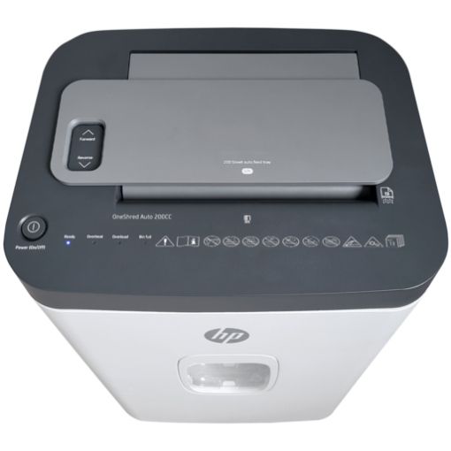Знищувач документів HP OneShred Auto 200CC, A4, 80g х 13 листів, 4.3*12, 28 л., P-4 (2819)