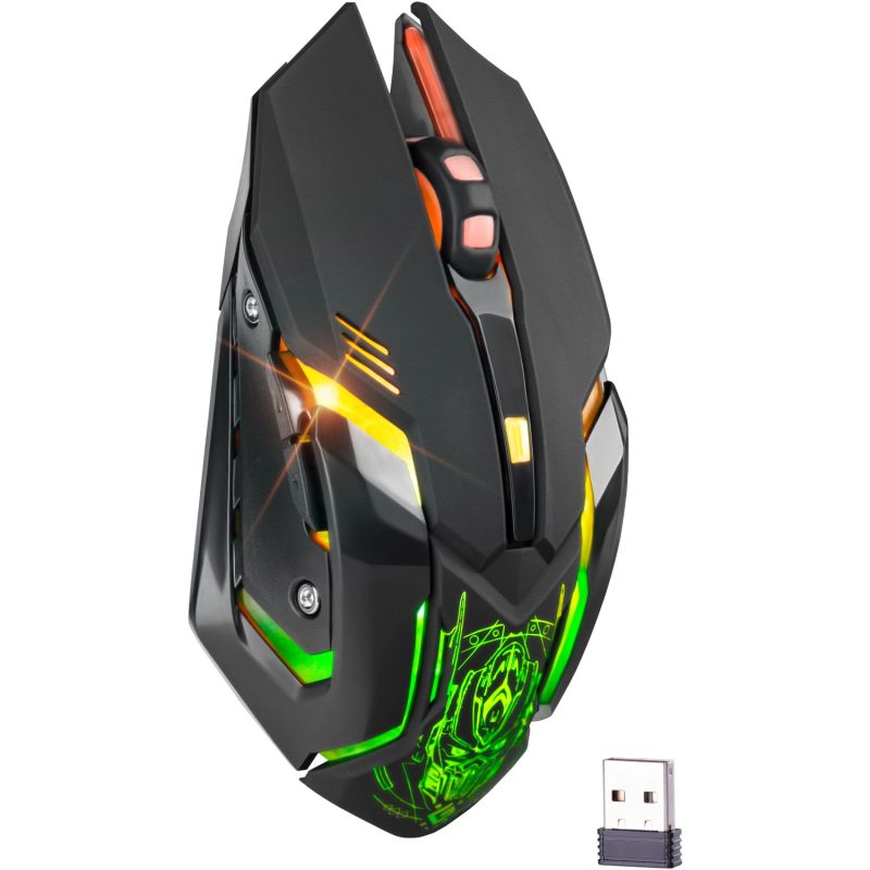 Мишка Defender Trigger GM-934, бездротова, ігрова, 6 кн. 3200 dpi, 350mAh, LED, чорна (52934)