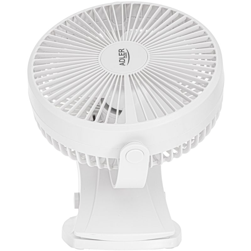Вентилятор AdlerAD 7342 white настільний/ акумуляторний/ 5Вт/ D=15.5см/ USB-C/ білий (AD7342W)