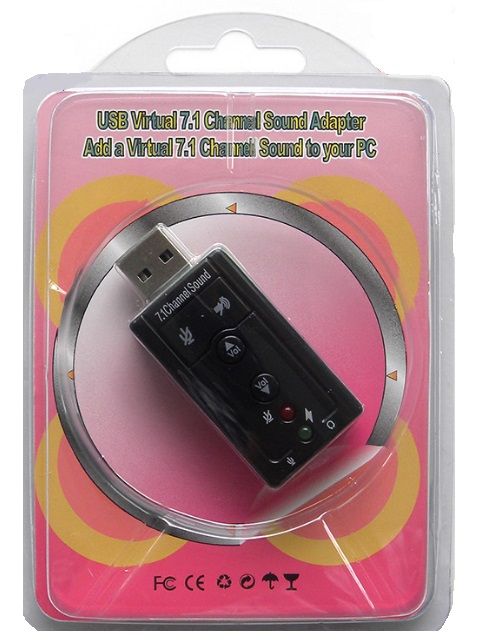 Звукова карта USB AUX jack, 2*TRS (Mic + Ear), Virtual 7.1 Channel, RTL (B00650)