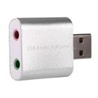 Звукова карта USB AUX jack, 2*TRS (Mic + Ear), C-Media chip, RTL, срібляста (B00668)