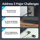 Звукова карта USB AUX jack, TRRS Ear, 0.25 м 96 кГц/24 біт 2-в-1 DSP шумозаглушення Vention (CVEBC)