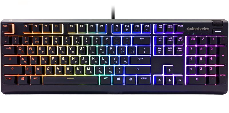 Клавіатура ігрова SteelSeries Apex 3 UA Whisper keys RGB (64795)