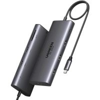 Док-станція USB3.2 Type-C --> HDMIx2,8K30Hz/4K60Hz/3xUSB-A/2xUSB-C 3.2/ RJ45/SD/TF/PD 100W CM639 (15534)