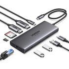 Док-станція USB3.2 Type-C --> HDMIx2,8K30Hz/4K60Hz/3xUSB-A/2xUSB-C 3.2/ RJ45/SD/TF/PD 100W CM639 (15534)