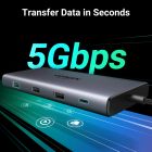 Док-станція USB3.2 Type-C --> HDMIx2,8K30Hz/4K60Hz/3xUSB-A/2xUSB-C 3.2/ RJ45/SD/TF/PD 100W CM639 (15534)