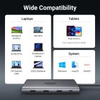 Док-станція USB3.2 Type-C --> HDMIx2,8K30Hz/4K60Hz/3xUSB-A/2xUSB-C 3.2/ RJ45/SD/TF/PD 100W CM639 (15534)