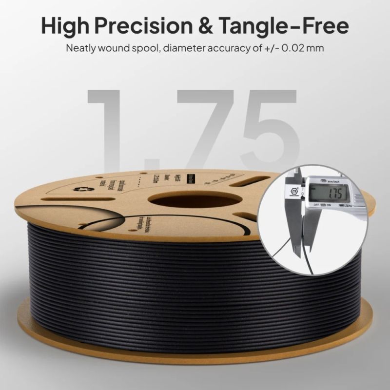 Пластик (Filament) ELEGOO PLA-CF 1кг, 1.75мм, з вуглецевим волокном, чорний (50.203.0464)