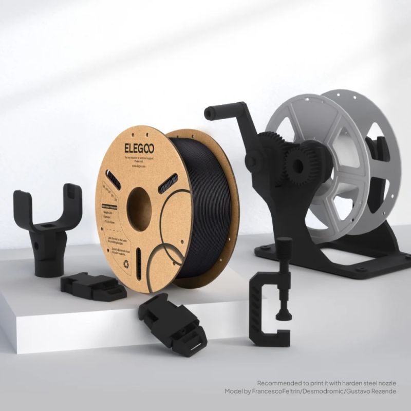 Пластик (Filament) ELEGOO PLA-CF 1кг, 1.75мм, з вуглецевим волокном, чорний (50.203.0464)