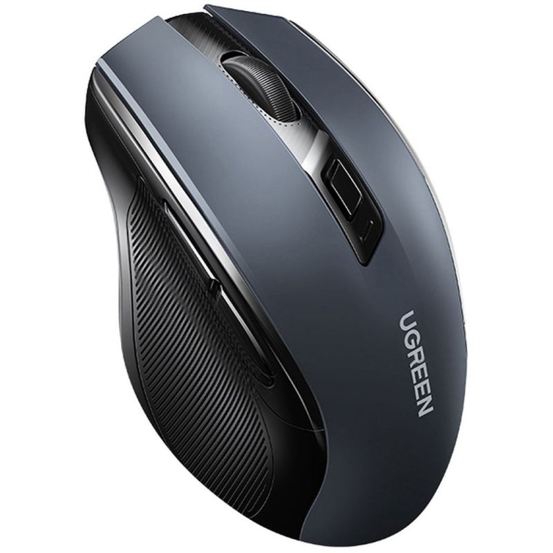Мишка UGREEN 2.4GHz MU006, бездротова, Bluetooth, 4000dpi., 4кн.,Silence Design, Сіра (90855)