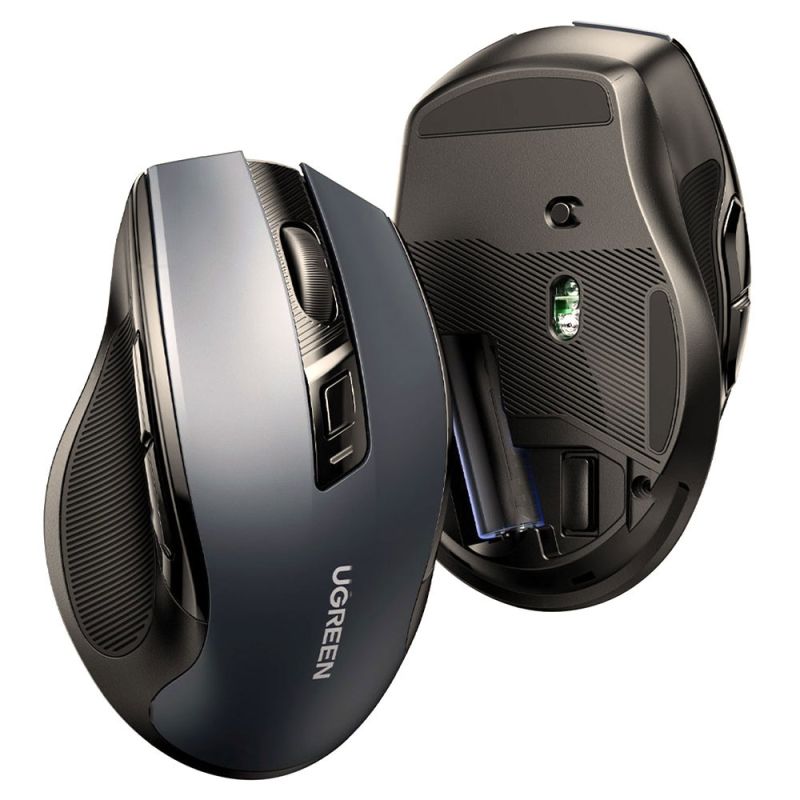 Мишка UGREEN 2.4GHz MU006, бездротова, Bluetooth, 4000dpi., 4кн.,Silence Design, Сіра (90855)