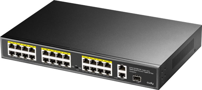 Комутатор Cudy , 24 порт10/100M PoE+ Switch with 2 Gigabit Port+ 1SFP 300W (FS1026PS1)