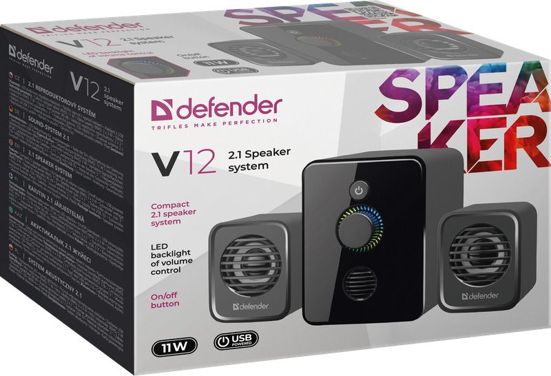 Акустична система 2.1 Defender V12, 11Вт USB (65212)
