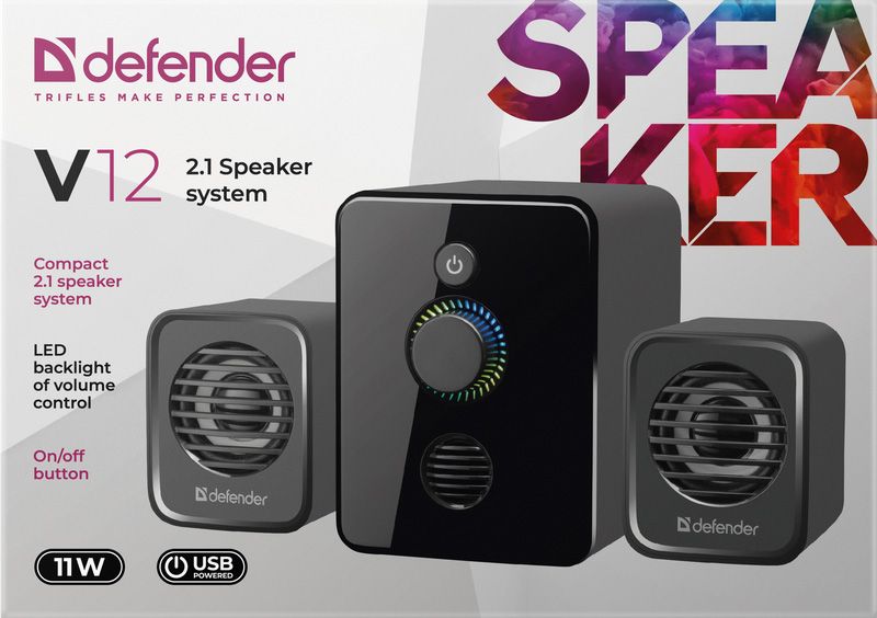 Акустична система 2.1 Defender V12, 11Вт USB (65212)