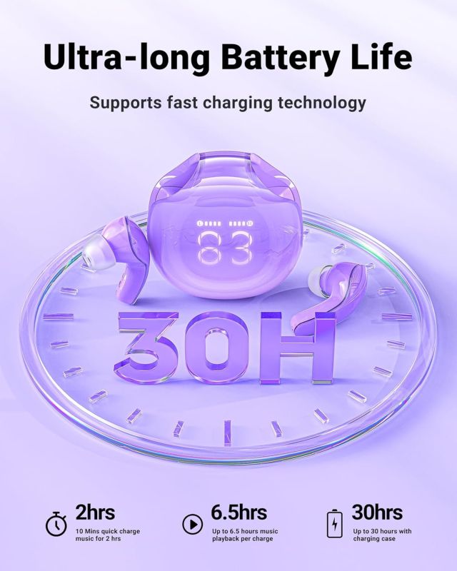 Навушники TWS Acefast T9 grape purple (6974316282563)