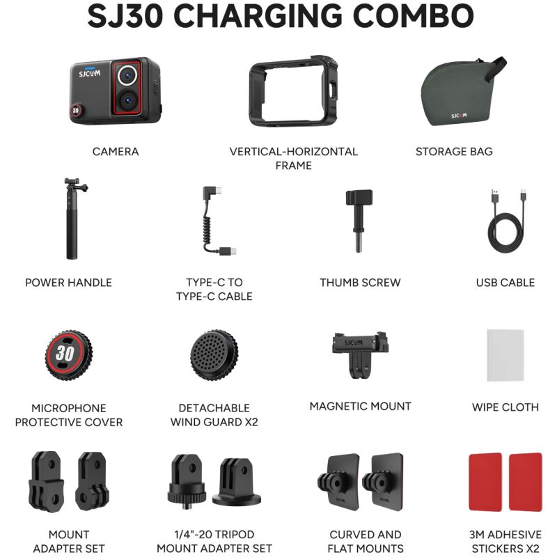 Екшн-камера SJCAM SJ30 Charging Combo (6972476165689)