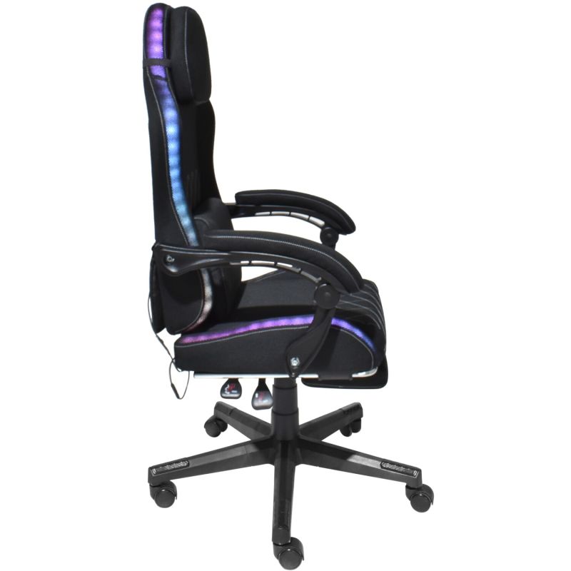 Крісло ігрове AGN 3 клас,150 кг, 80мм, RGB підсвітка, чорне (AGN09-21)