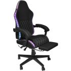 Крісло ігрове AGN 3 клас,150 кг, 80мм, RGB підсвітка, чорне (AGN09-21)