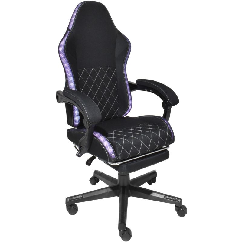 Крісло ігрове AGN 3 клас,150 кг, 80мм, RGB підсвітка, чорне (AGN09-21)