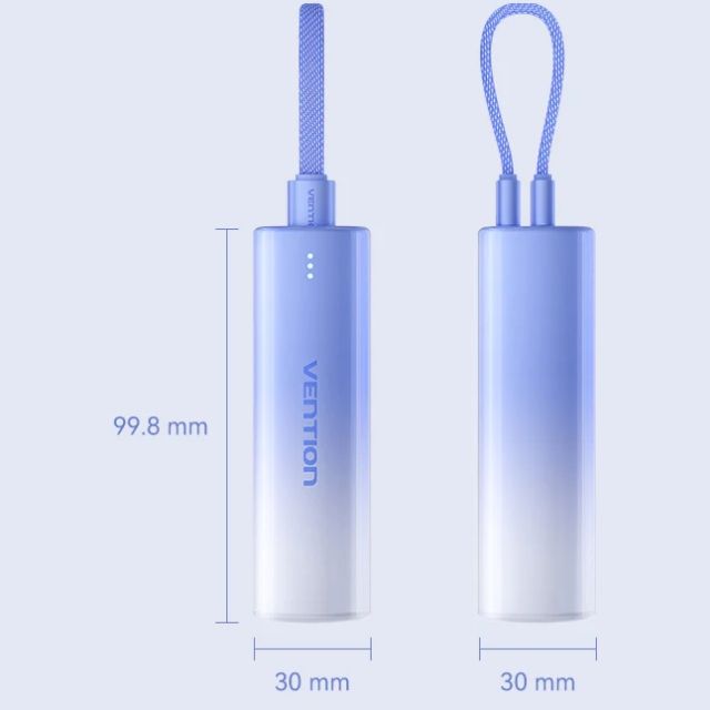 УМБ Vention 5000mAh 20W PD, USB-C In/Out, Lightning In/Out, with cable, Gradient Blue (FHWL0)