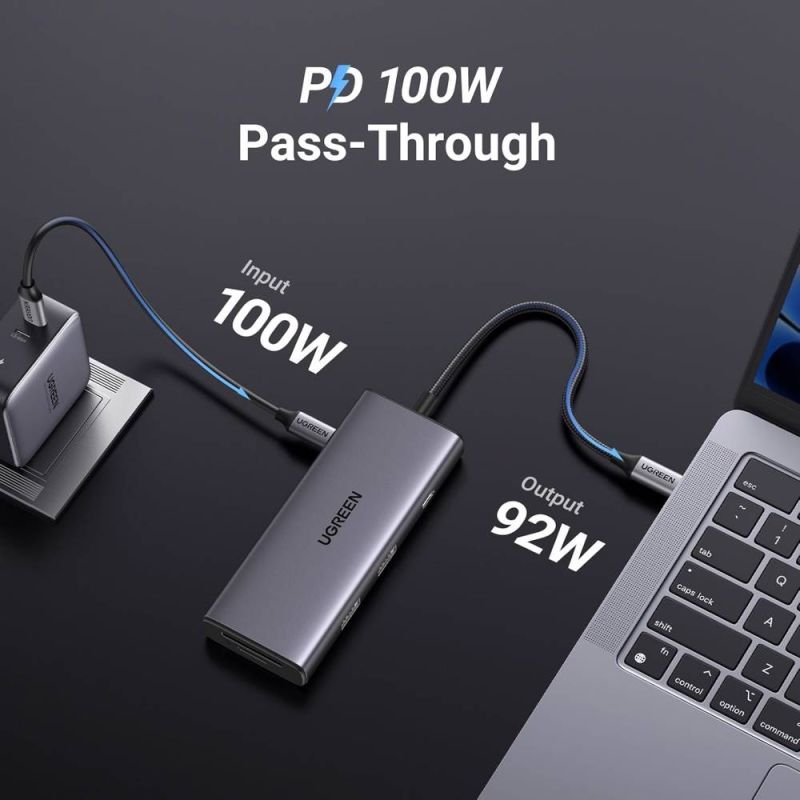 Док-станція USB3.1 Type-C --> HDMI 4K30Hz/USB 3.0x2/Type-C/SD/TF/ PD 100W CM498 7 in 1 Ugreen (15531)