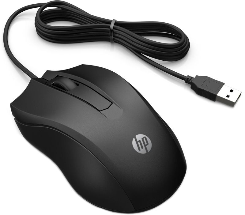 Мишка дротова HP 100 USB, чорна (6VY96AA)