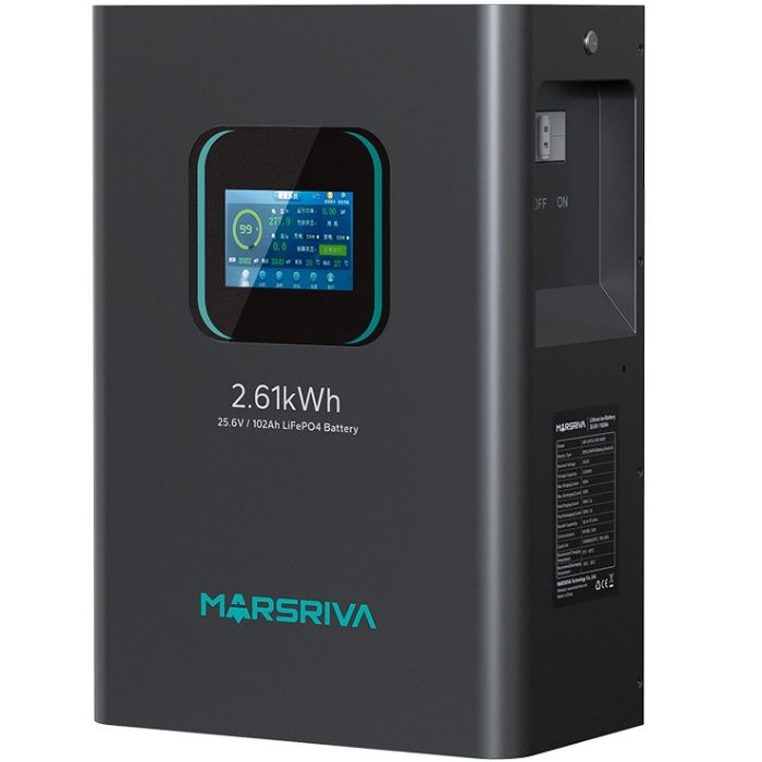 Акумуляторна батарея Marsriva LiFePO4, 25.6V/102Ah, 2.61KWH, настінна (MR-LFP24-100-WMD)