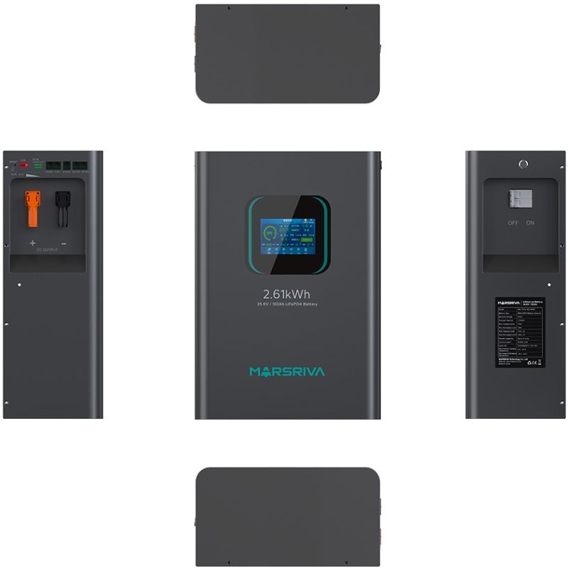 Акумуляторна батарея Marsriva LiFePO4, 25.6V/102Ah, 2.61KWH, настінна (MR-LFP24-100-WMD)