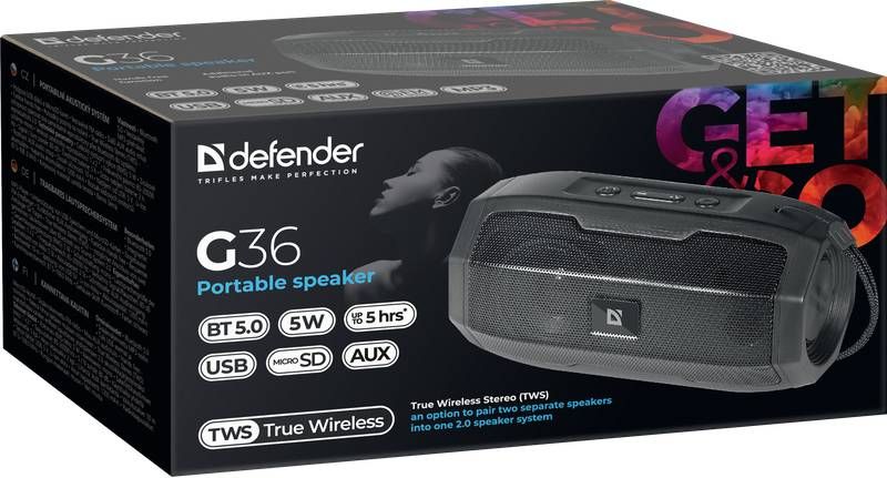 Акустична система 1.0 Defender G36 5W, bluetooth, FM/USB/TF/AUX (65036)