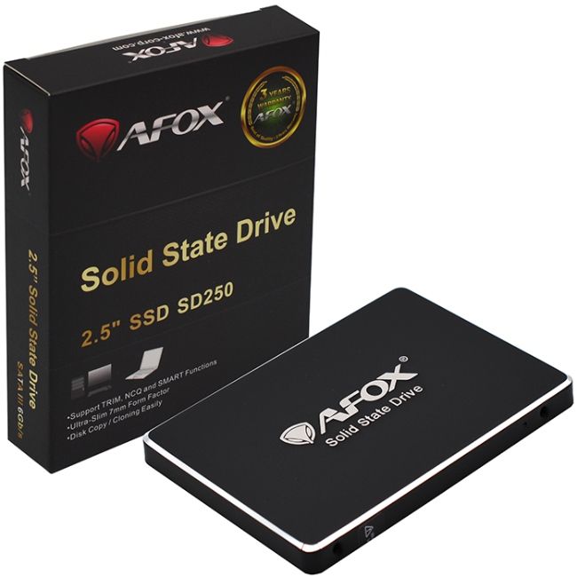 SSD 512Gb AFox SATA III 2.5" 3D TLC, Retail (SD250-512GN)