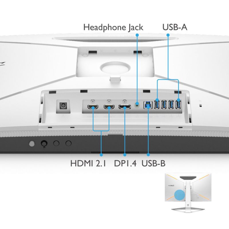 TFT 27" BenQ EX2710U, 4K UHD, IPS, 144Hz, 1 мс, 2хHDMI, DP, USB-hub, HAS, колонки, білий (9H.LKTLA.TBE)