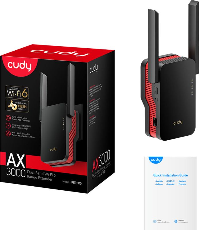 Підсилювач Wi-Fi сигналу Cudy AX3000 WiFi 6 Mesh Repeater (RE3000)