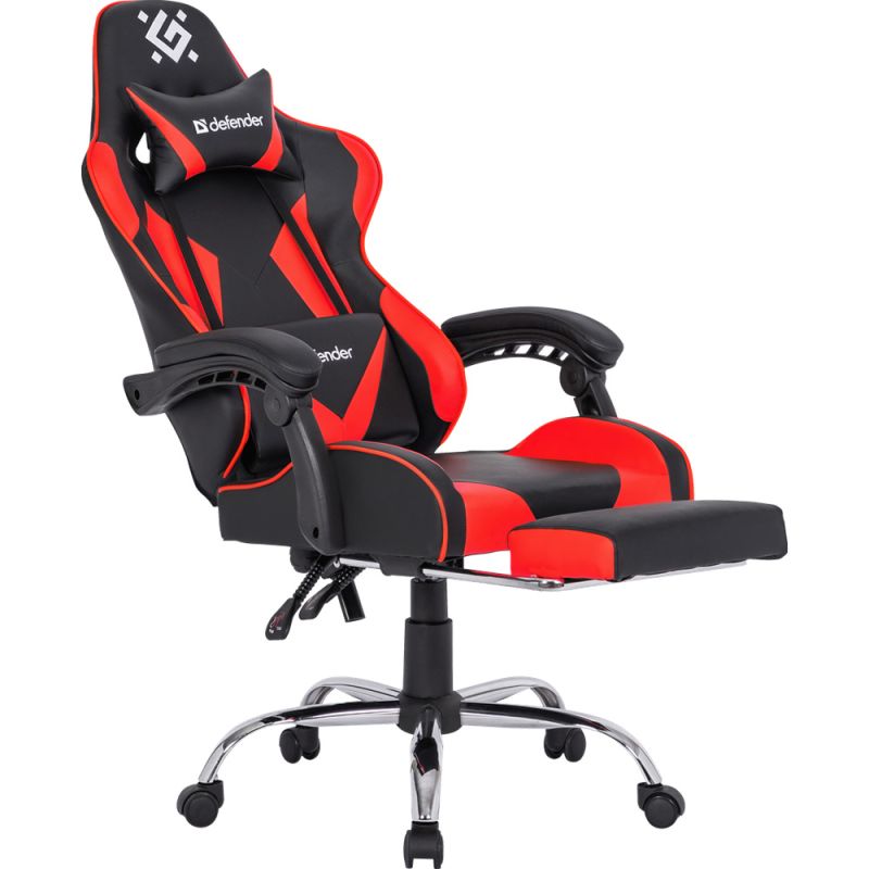 Крісло ігрове Defender Pilot, 60мм поліуретан, Black/Red (64354)